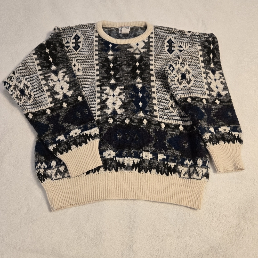 Giorgio Di Firenze Men's Knit Crew Neck Wool Blend Cosby Sweater Size Medium - Picture 15 of 15
